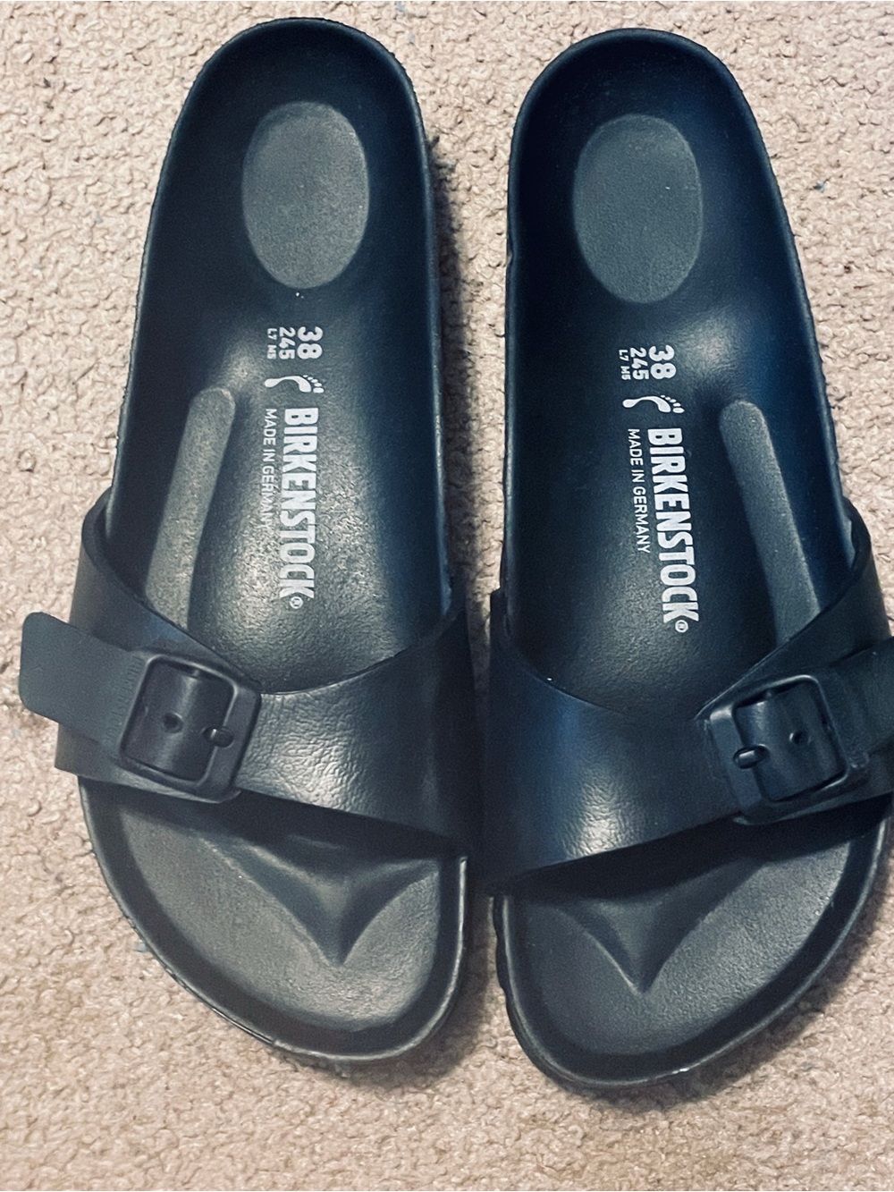 Birkenstock Black Madrid EVA Slide with Buckle